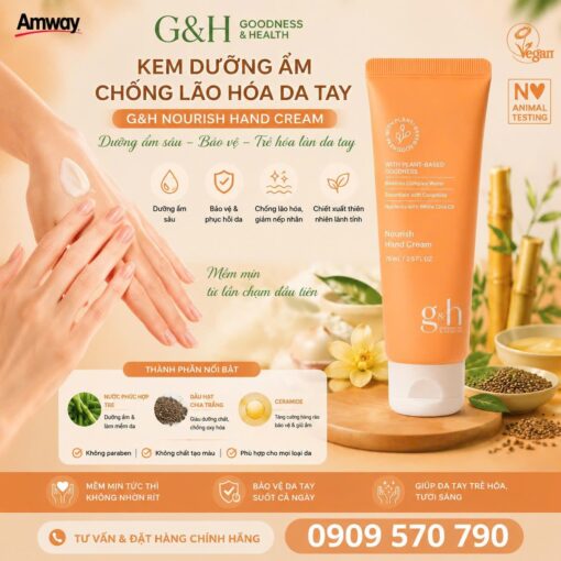 Kem dưỡng ẩm chống lão hóa da tay G&H GOODNESS & HEALTH NOURISH HAND CREAM 1 2aOboQli0vvZmN4rOMN3R4mSzZ76e1mYO7OhZ4ZU