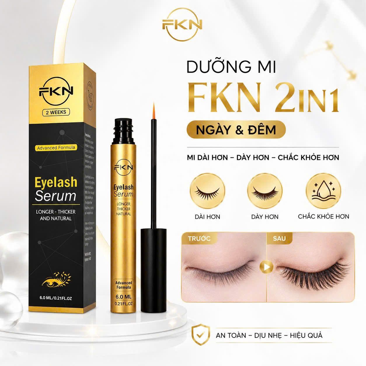Dưỡng mi FKN ngày đêm 2in1 chính hãng